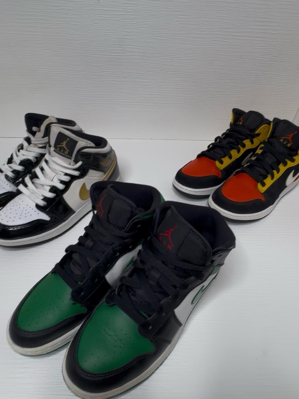 Nike Air Jordan Green Black White Low-Top Sneakers